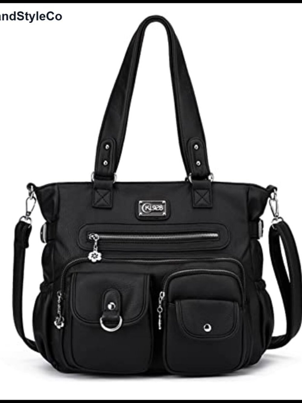 Large Vegan Leather Hobo Shoulder Bag Tote Handbag Satchel